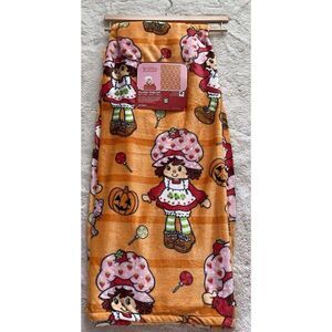 Strawberry Shortcake Orange Halloween Pumpkin Plush Throw Blanket 50 X 70” NEW